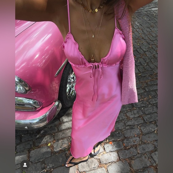 Zara dress mini halter neck striped white back tied casual summer vacation - Picture 13 of 16